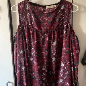 Velvet purple patterned blouse ✨